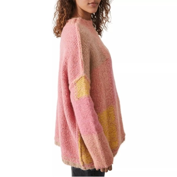 NWT Free People Domino Prairie Sunset Alpaca Wool Blend Pullover Sweater - Picture 3 of 13